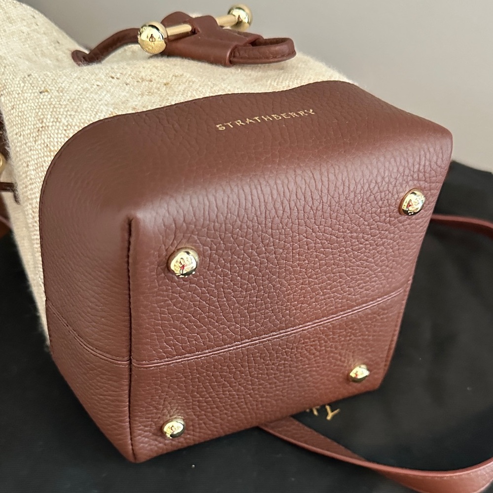 Strathberry Brown and Cream Mini Bag - Picture 4 of 6